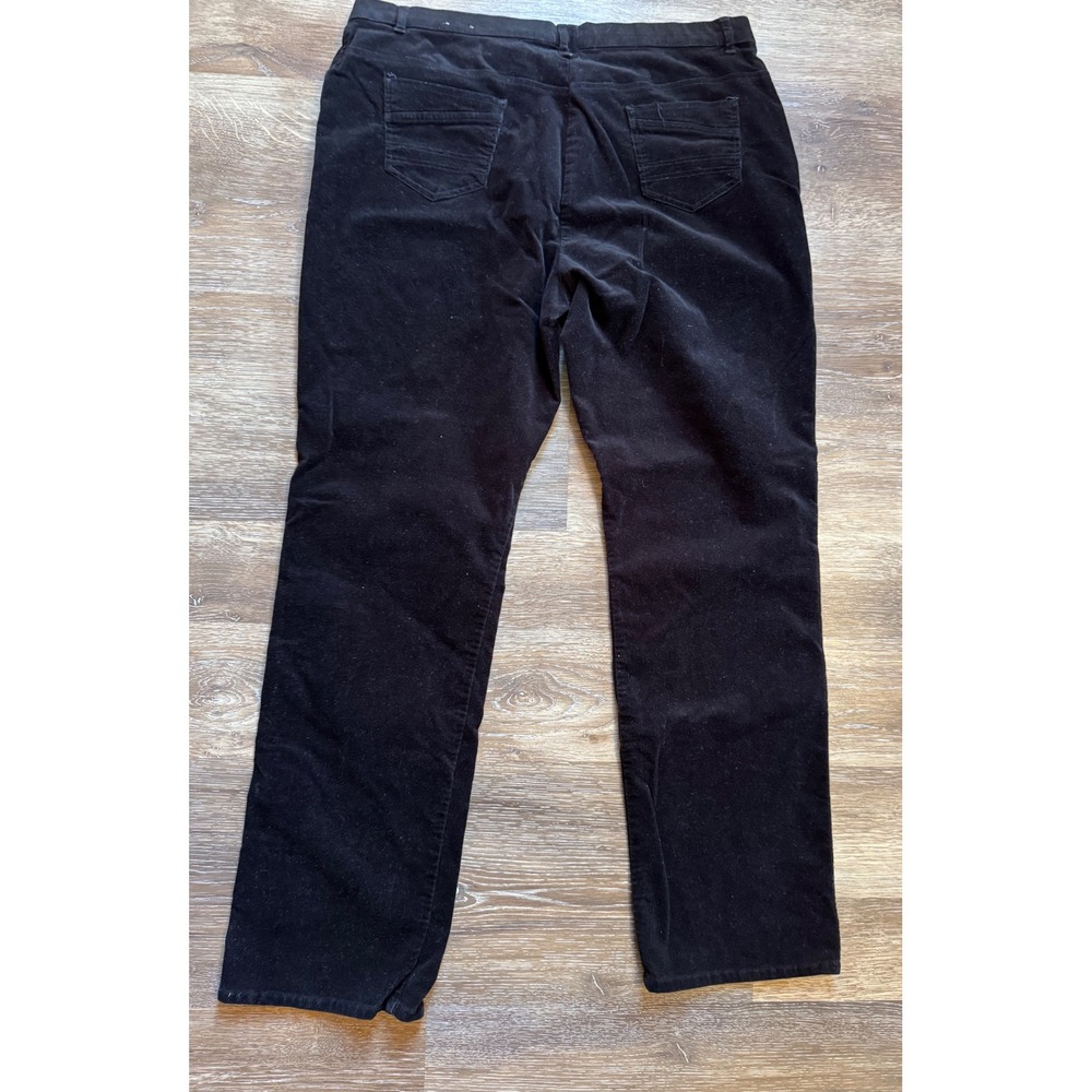 Tribal Womens Black Fine Wale Corduroy Straight Leg Stretch Pants Size 16 - Picture 6 of 9
